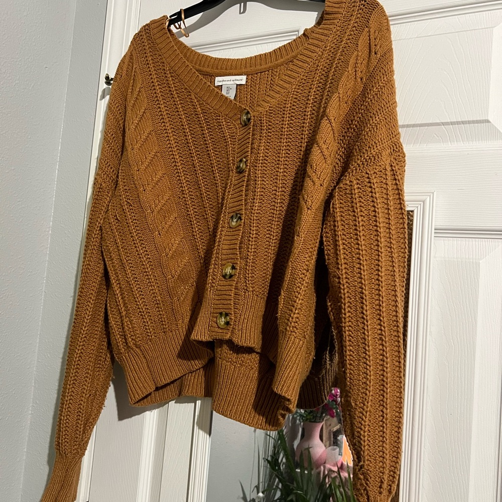 Brown Button Sweater